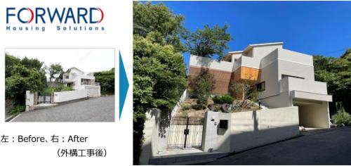 「神戸 垂水の家」外観のビフォー＆アフター