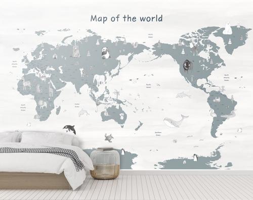 世界地図のデザイン「アニマルワールド」