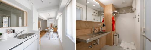 「The R.by RENOVERU」におけるキッチンと洗面の提案