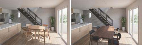 ArchiXによる建築パース　①家具を違うものに入れ替えた